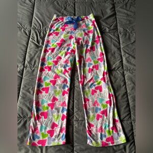 Fleece heart PJ pants